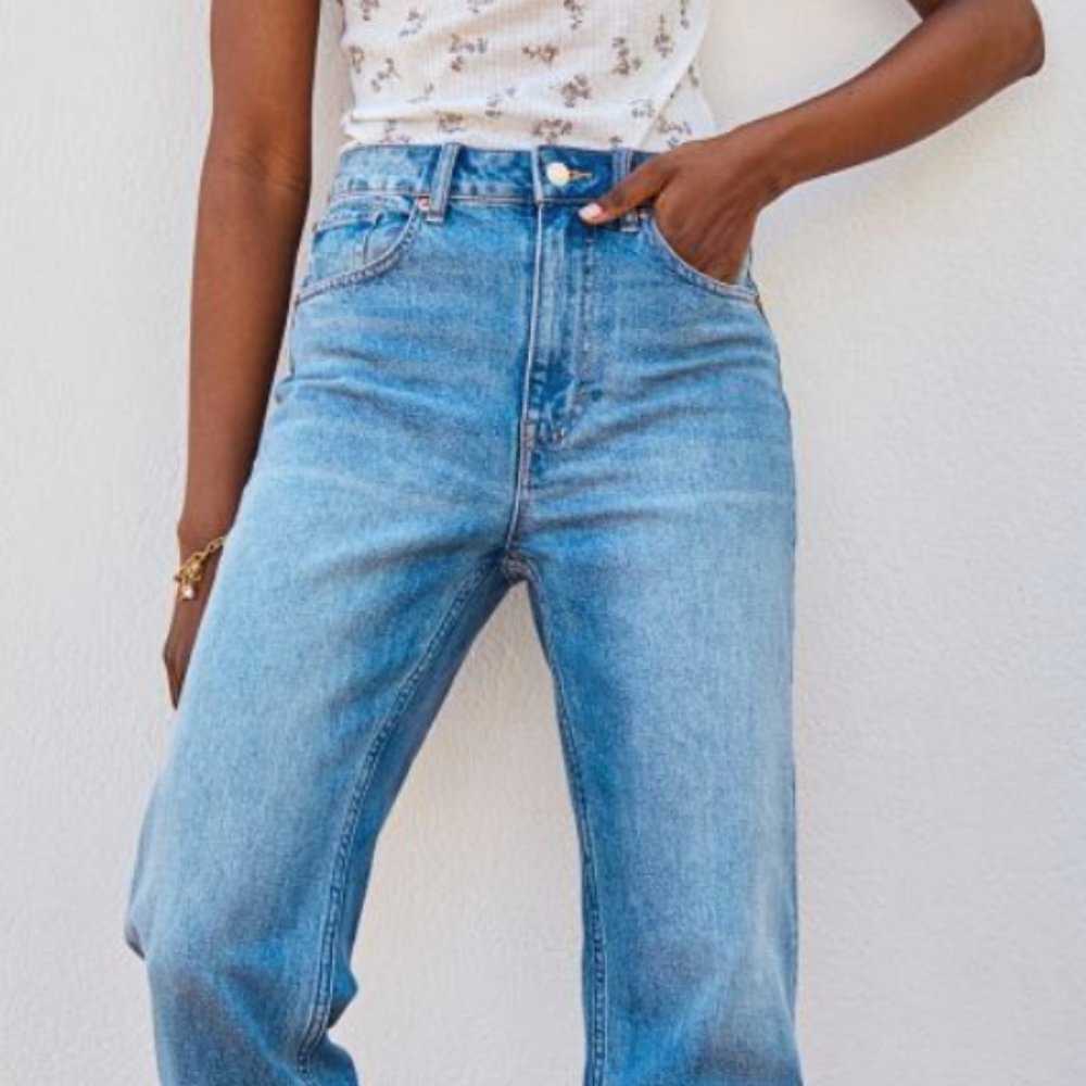 NWT H&M xBrock Collection Straight High Ankle Jean